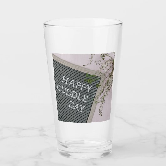 Happy Cuddle Day (Warm Hugs en Loving Snuggles) Glas (Voorkant)