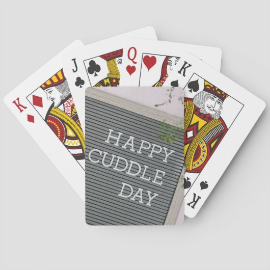 Happy Cuddle Day (Warm Hugs en Loving Snuggles) Pokerkaarten (Achterkant)