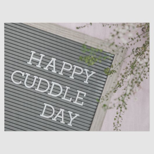 Happy Cuddle Day (Warm Hugs en Loving Snuggles) Tissuepapier (Voorkant)