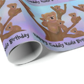 Happy Cudly Koala Birthday Cadeaupapier (Rol Hoek)