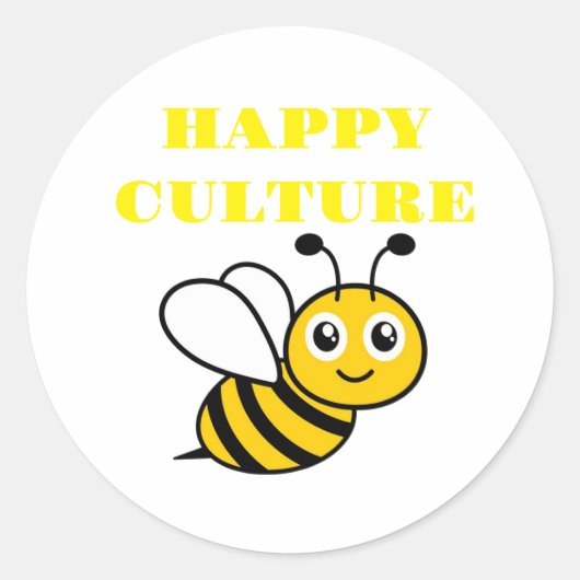 happy culture ronde sticker (Voorkant)