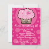 Happy Cupcake Birthday Party Invitation Kaart (Voorkant)