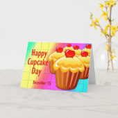 Happy Cupcake Day 15 december Kaart (Gele Bloem)
