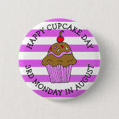 Happy Cupcake Day August Food Holiday Ronde Button 5,7 Cm (Voorkant)