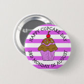 Happy Cupcake Day August Food Holiday Ronde Button 5,7 Cm (Voorkant /achterkant)
