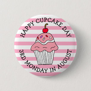 Happy Cupcake Day August Food Holiday Ronde Button 5,7 Cm