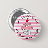 Happy Cupcake Day August Food Holiday Ronde Button 5,7 Cm (Voorkant /achterkant)
