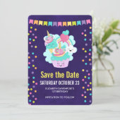 Happy Cupcake en Ice Cream Birthday Party Save The Date (Staand voorkant)