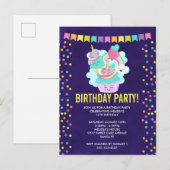Happy Cupcake en Ice Cream Birthday Party Uitnodiging Briefkaart (Voorkant / Achterkant)