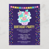 Happy Cupcake en Ice Cream Birthday Party Uitnodiging Briefkaart (Voorkant)