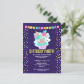 Happy Cupcake en Ice Cream Birthday Party Uitnodiging Briefkaart (Staand voorkant)