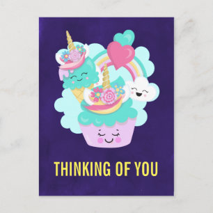 Happy Cupcake en Ice Cream Denken aan jou Briefkaart
