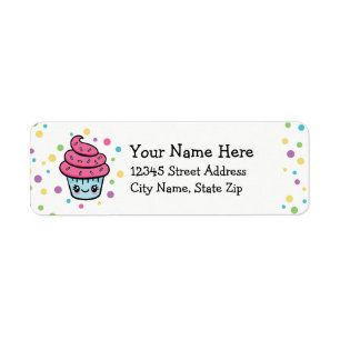 Happy Cupcake retour adreslabels Etiket