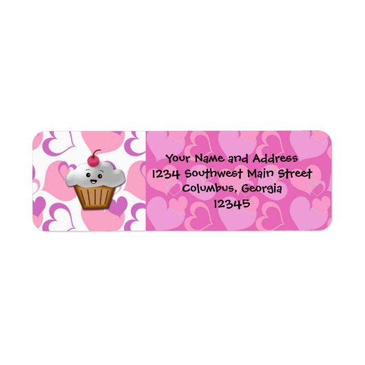 Happy Cupcake Valentijn Etiket (Voorkant)