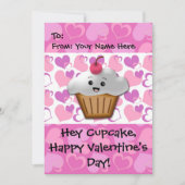 Happy Cupcake Valentijn Feestdagenkaart (Voorkant)