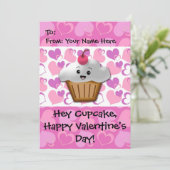 Happy Cupcake Valentijn Feestdagenkaart (Staand voorkant)