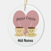 Happy Cupple! Cute Coffee Keramisch Ornament (Links)