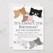 Happy Curious Kittens Birthday Kaart (Voorkant)