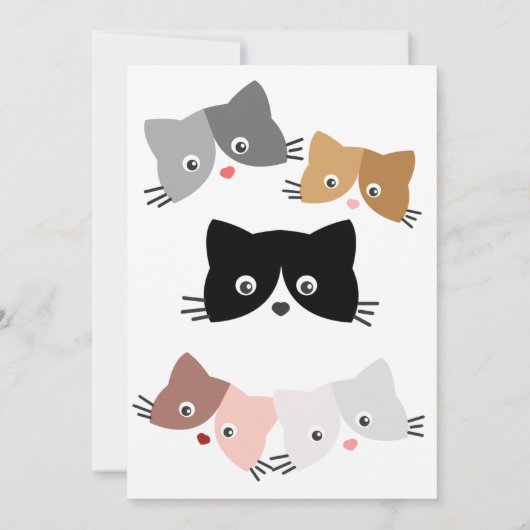 Happy Curious Kittens Birthday Kaart (Achterkant)