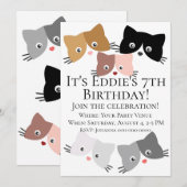 Happy Curious Kittens Birthday Kaart (Voorkant / Achterkant)