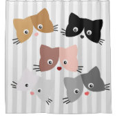 Happy Curious Kittens Douchegordijn (Voorkant)