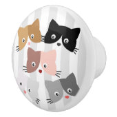 Happy Curious Kittens Keramische Knop (Rechts)