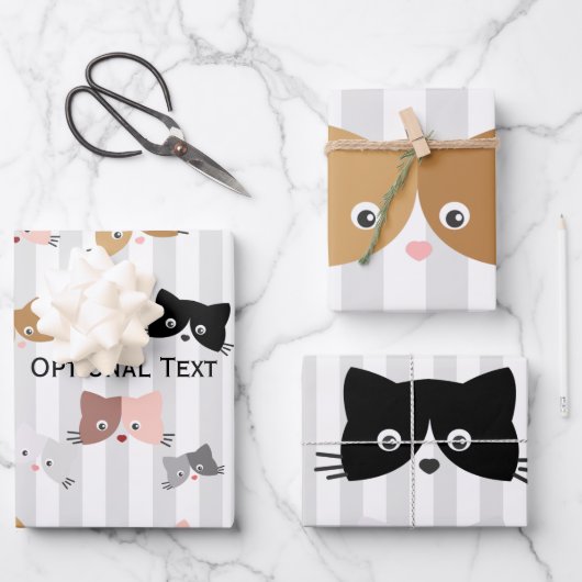 Happy Curious Kittens-oppakpapier Inpakpapier Vel (Voorkant)