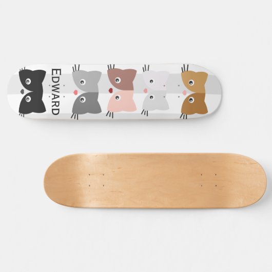 Happy Curious Kittens Persoonlijk Skateboard (Horizontaal)