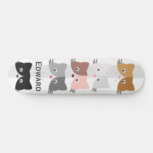 Happy Curious Kittens Persoonlijk Skateboard (Horizontaal)