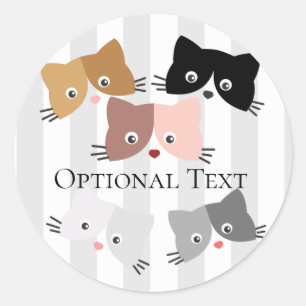 Happy Curious Kittens Ronde Sticker