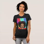 Happy Curls | Digitale kunst | Afrikaans-Amerikaan T-shirt (Voorkant volledig)