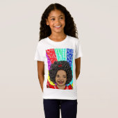 Happy Curls | Digitale kunst | Afrikaans-Amerikaan T-shirt (Voorkant volledig)