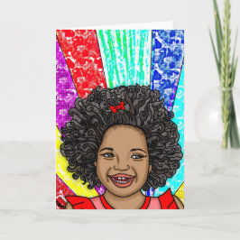 Happy Curls | Digitale kunst | Laughing Girl Kaart