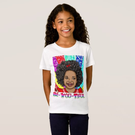 Happy Curls | Digitale kunst | Wees je bewust T-shirt (Voorkant volledig)