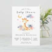 Happy Custom Giraffe Baby shower Kaart (Staand voorkant)