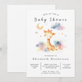 Happy Custom Giraffe Baby shower Kaart (Voorkant / Achterkant)