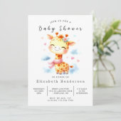 Happy Custom Giraffe Baby shower Kaart (Staand voorkant)