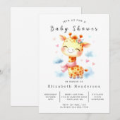 Happy Custom Giraffe Baby shower Kaart (Voorkant / Achterkant)