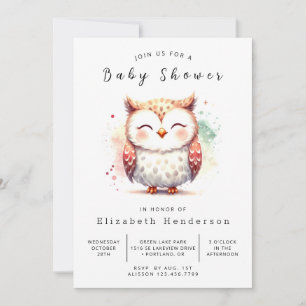 Happy Custom Owl Baby shower Kaart