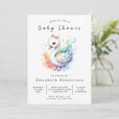 Happy Custom Swan Baby shower Kaart (Staand voorkant)