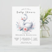Happy Custom Swan Baby shower Kaart (Staand voorkant)