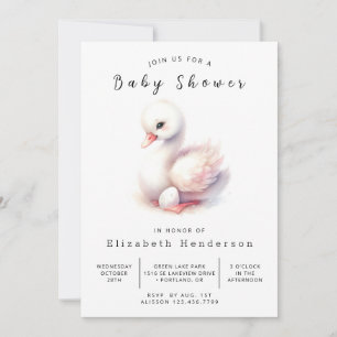 Happy Custom Swan Baby shower Kaart
