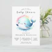 Happy Custom Whale Baby shower Kaart (Staand voorkant)