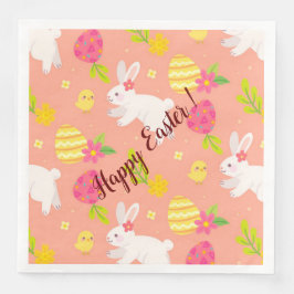 Happy Customize Easter Chicken and Rabbit Servet