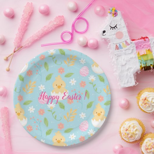 Happy Customize Easter Chicken Papieren Bordje (Feest)