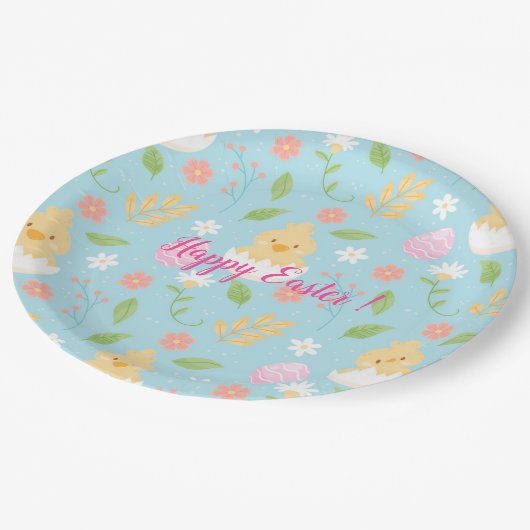 Happy Customize Easter Chicken Papieren Bordje (Gekanteld)