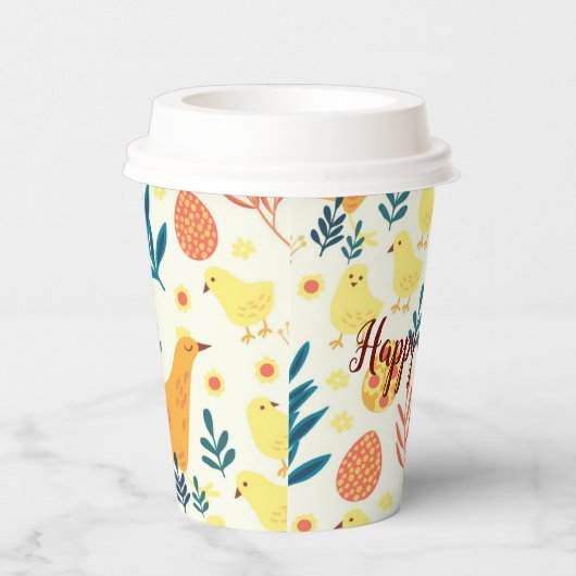 Happy Customize Easter Cute Chicken Papieren Bekers (Rechts)