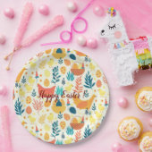Happy Customize Easter Cute  Chicken Papieren Bordje (Feest)