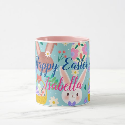 Happy Customize Easter Cute Rabbits Mok (Midden)