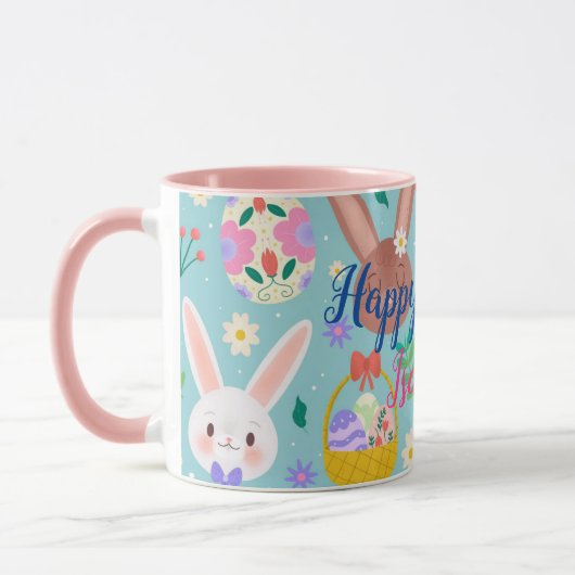 Happy Customize Easter Cute Rabbits Mok (Links)